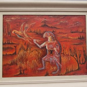 Amazing  old Painting Oil on canvas Signed  Leonora Carrington framed 