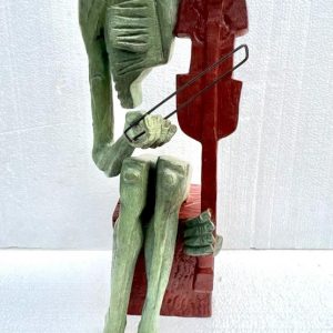 Masterpiece Sculpture Latin amarican Artist Oswaldo Guayasamin , Bronze fiddle